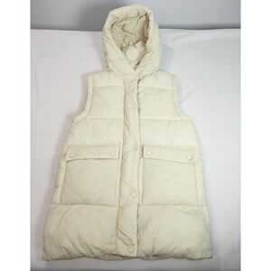 Zara Kids Puffer Vest Size 11-12 Hooded Zip Front Sleeveless Outerwear